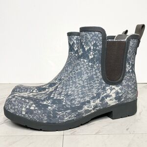 Chooka Eastlake Gray Snake Print Ankle Chelsea Rain Boot 8